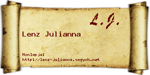 Lenz Julianna névjegykártya
